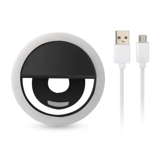 Ring lamp for selfie black + USB to Micro USB cable