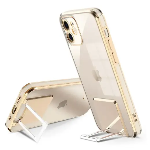 Tel Protect Kickstand Luxury telefono dėklas su stovu iPhone 11 Pro auksinis