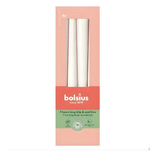 Table candles 4pcs.box 245/24mm white