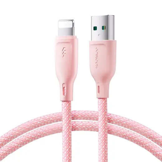 Joyroom Multi-Color Series S-A34 datu pārraides un uzlādes vads | USB-A uz Lightning | 15W | 1m | rozā