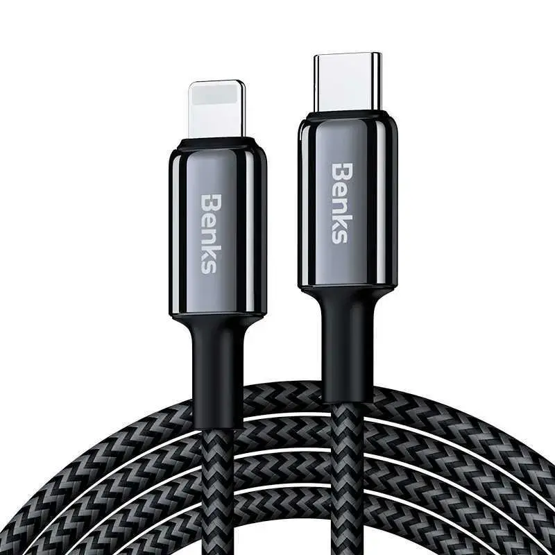 Benks Cable D43 - Type C to Lightning - PD 27W 3A 1,2 metres black