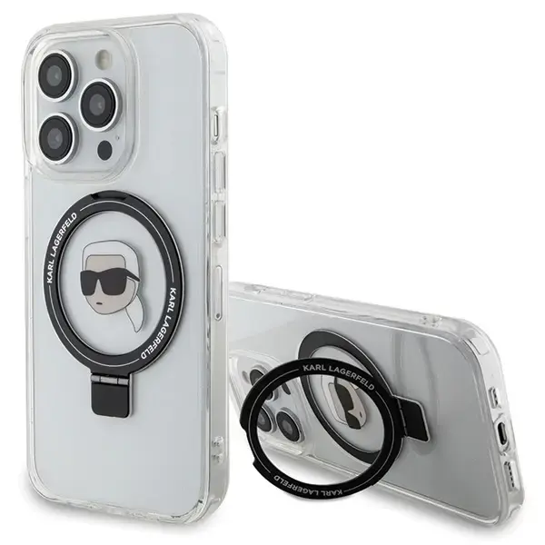 Karl Lagerfeld KLHMP15LHMRSKHH iPhone 15 Pro 6.1" white|white hardcase Ring Stand Karl Head MagSafe
