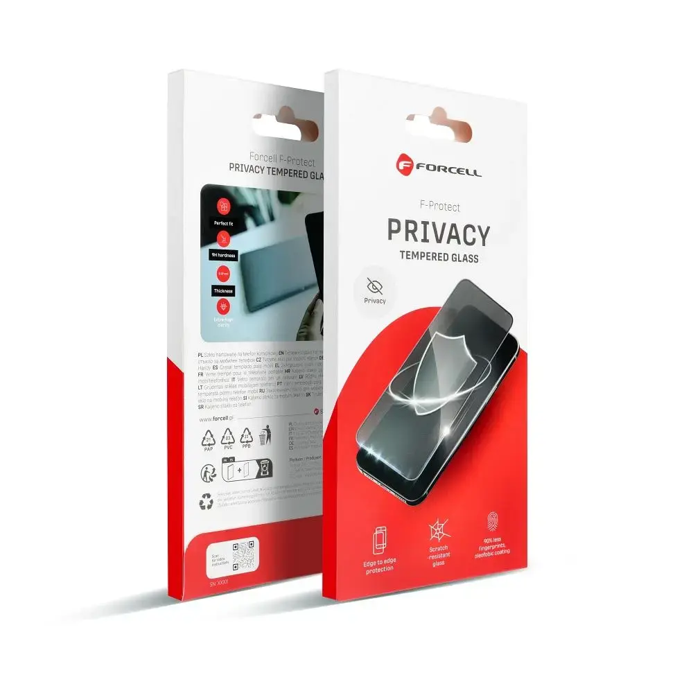 Tempered glass to iPhone 15 PLUS Forcell Privacy Glass black