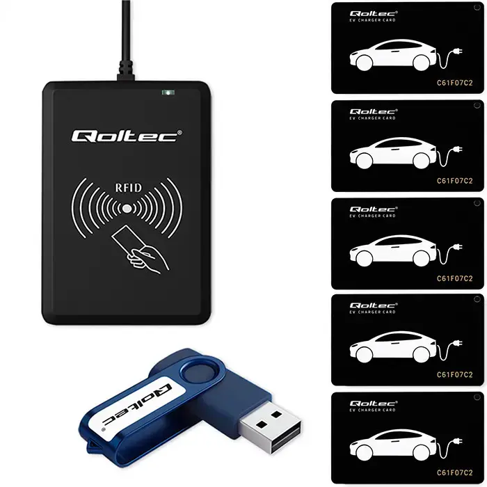 Qoltec EV Hotel System | EV Card Programmer + Software + 5 EV Cards