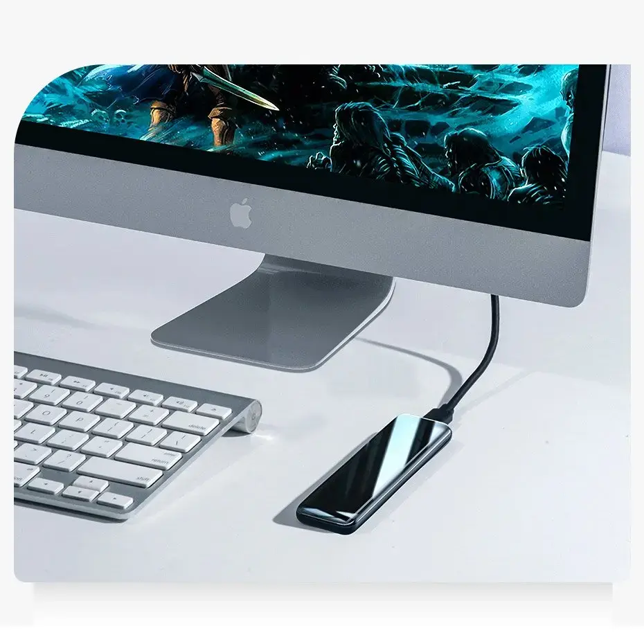 Baseus external SSD drive M.2 SATA housing case USB Type C 3.2 Gen 1 (SuperSpeed USB 5 Gbps) B | M+B key + cable gray (CAYPH-E0G)