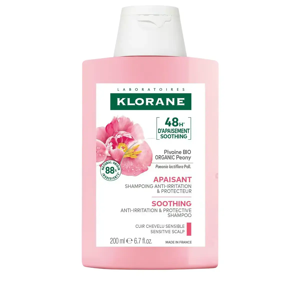 Klorane, Peony, Hair Shampoo, Soothing, 200 ml