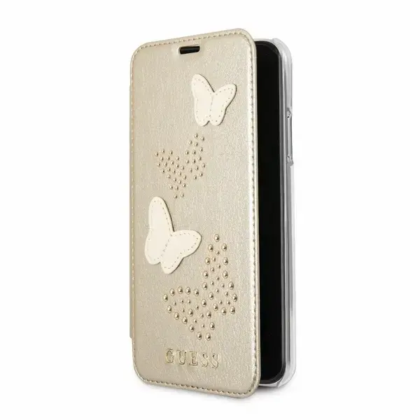 Guess GUFLBKPXPBUBE iPhone X beige | beżowy book Studs & Sparkles