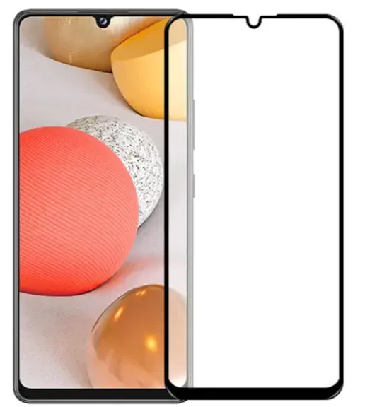 HOFI Fusion pilnam ekrānam 5D aizsargstikls ar rāmiņu telefonam Samsung Galaxy A42 5G melns