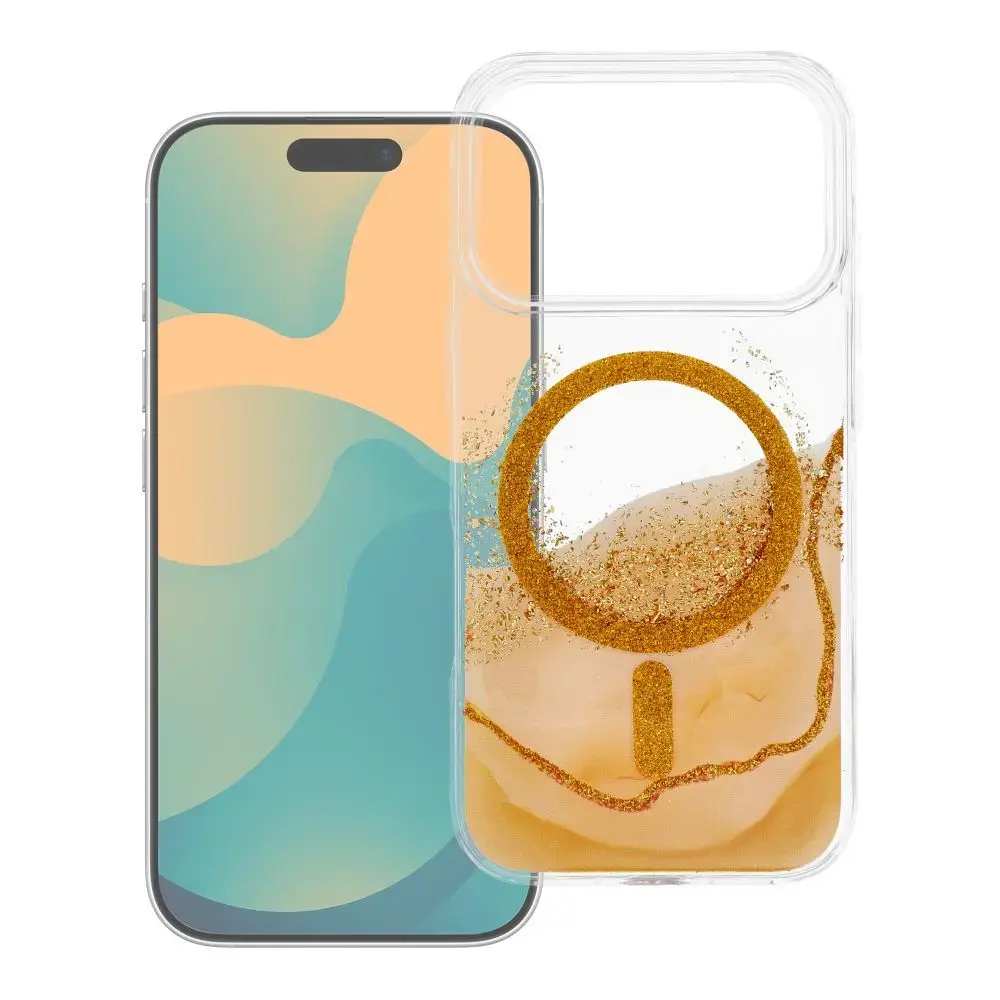 Case for iPhone 15 Golden compatible with MagSafe gold