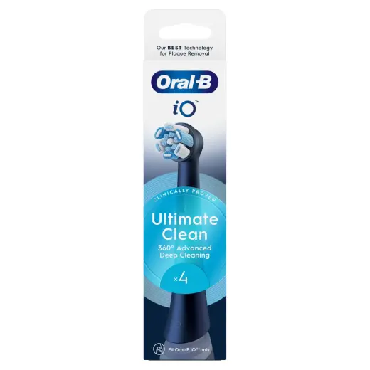 Oral B IO Ultimate Clean Toothbrush Replacement Heads Black 4 Pc