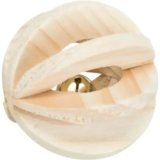 Rotaļlieta kaķiem : Trixie Slat ball with bell, wood, ø 6 cm