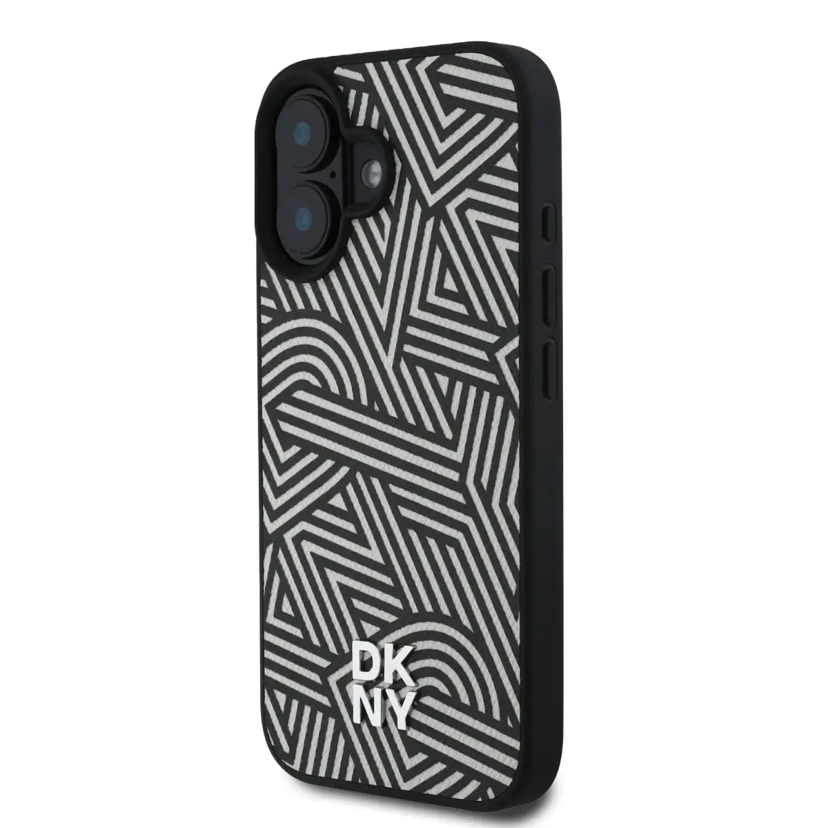 DKNY PU Leather Crosswalk Pattern Magsafe Case for iPhone 16 Ivory