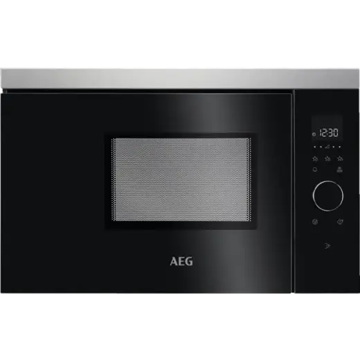 AEG mikroviļņu krāsns (iebūvējama), 16.8l, melna/nerūsoša tērauda