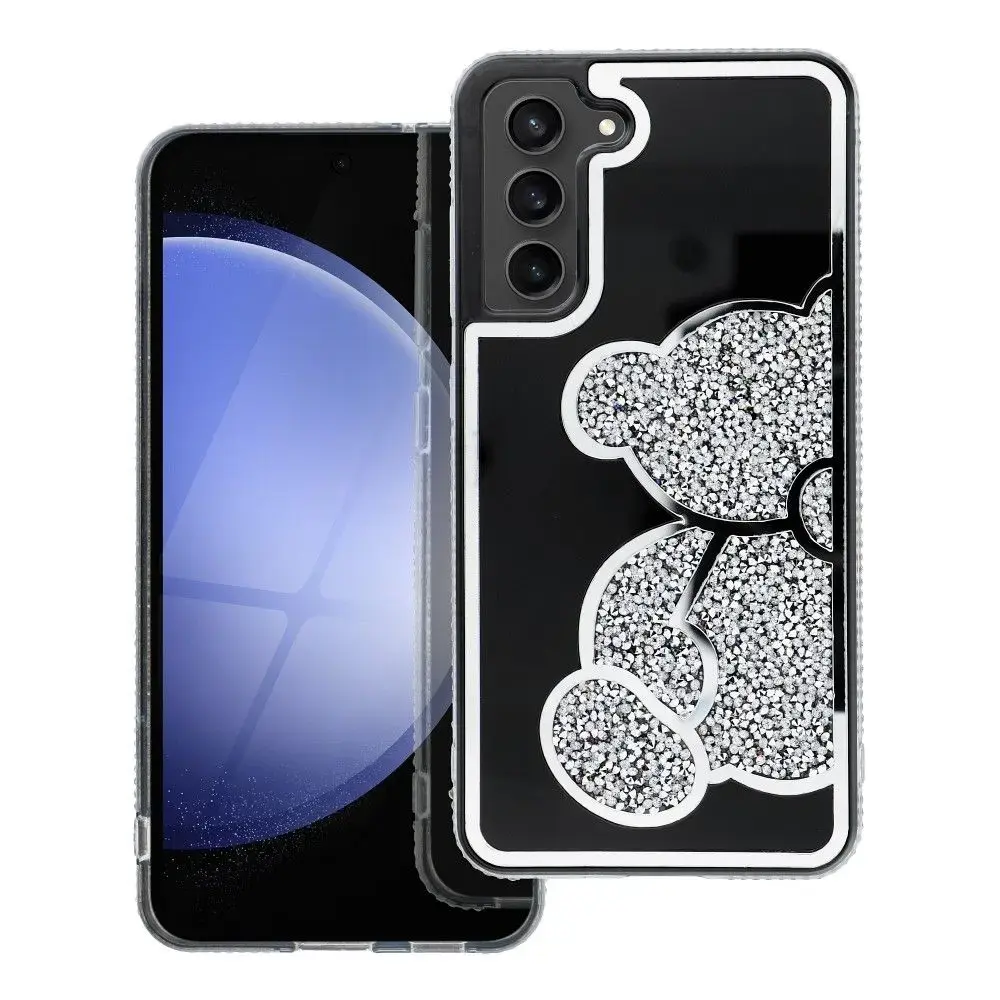 Teddy Bear maciņš telefonam Samsung Galaxy A37 (A376) sudraba krāsā (rotaļu lācītis)