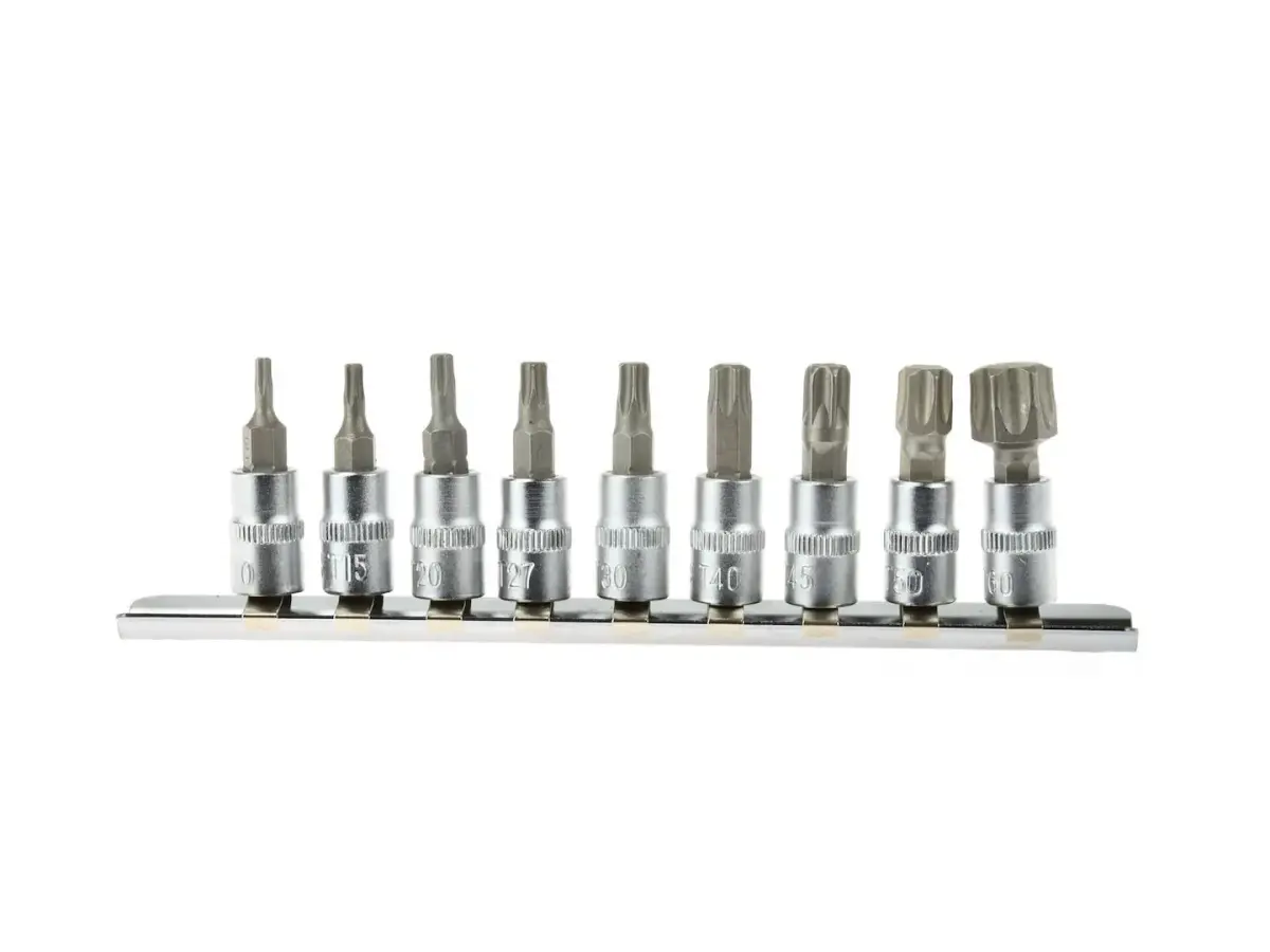 Набор бит Torx 9 шт. T10-T60 CrV 1/4"