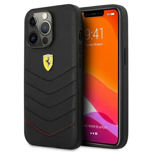 Ferrari FEHCP13XRQUK iPhone 13 Pro Max 6,7" czarny|black hardcase Off Track Quilted