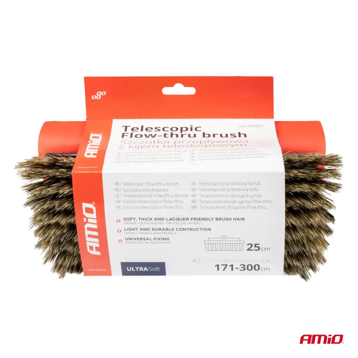 Telescopic Flow-thru wash brush 171-300cm AMIO-03957