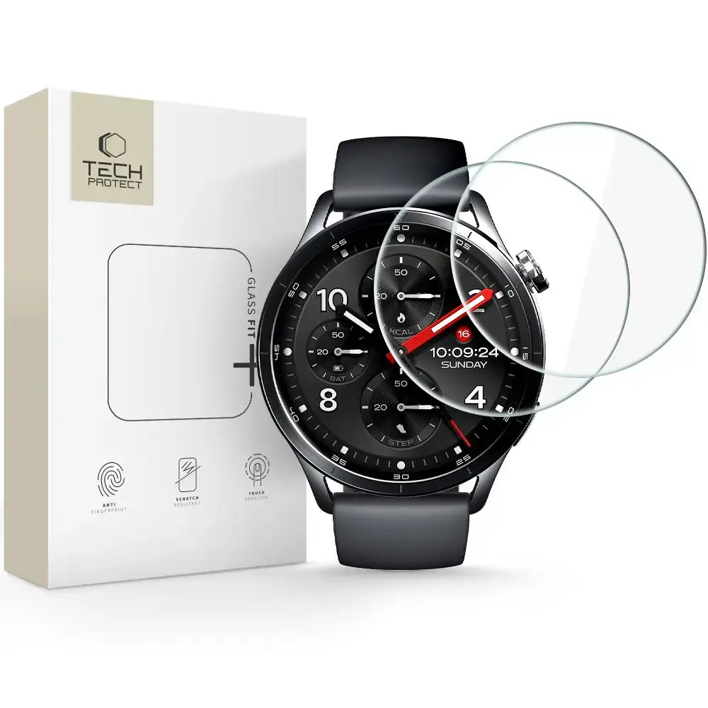 SZKŁO HARTOWANE TECH-PROTECT GLASS FIT+ 2-PACK XIAOMI WATCH S5 (46 MM) CLEAR