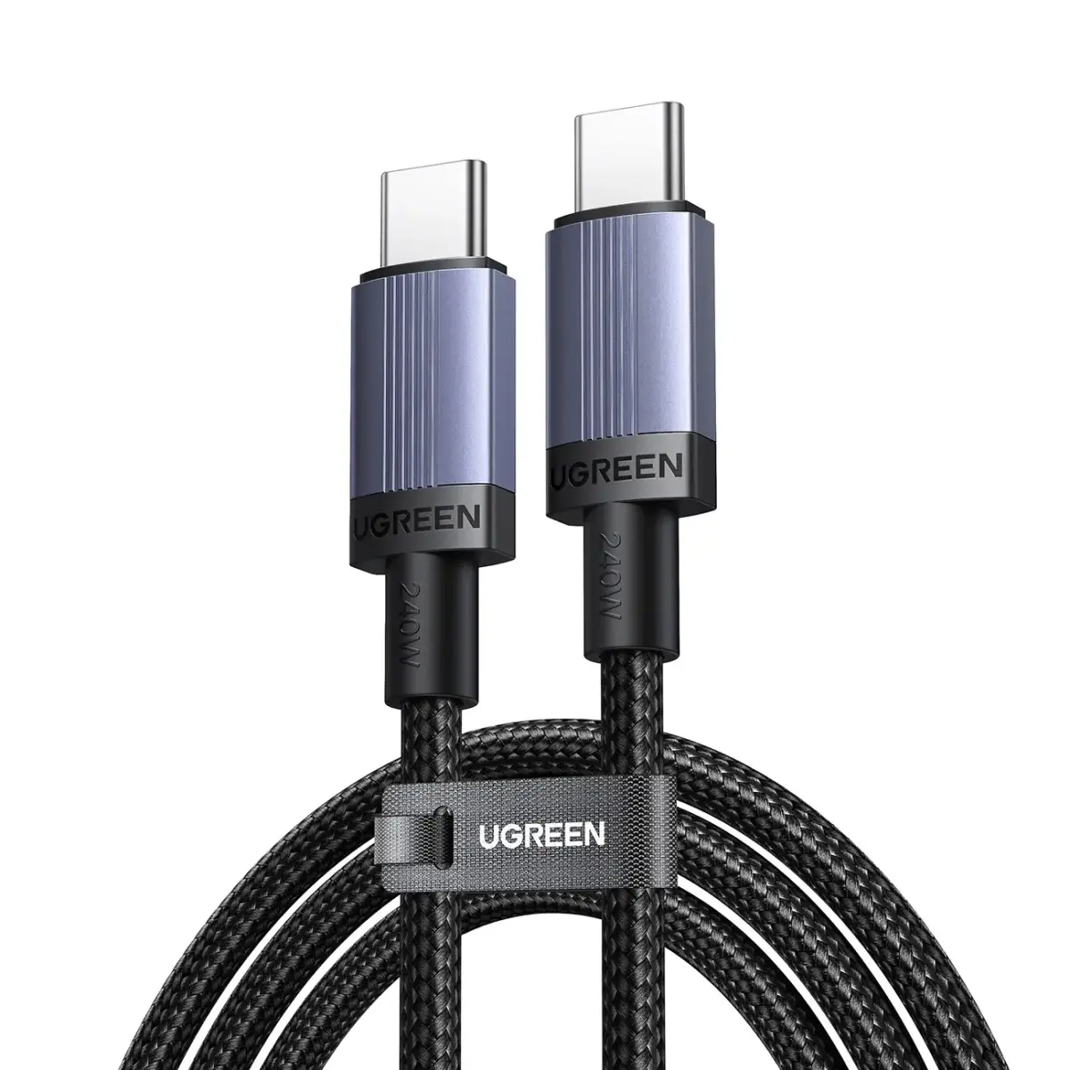 Ugreen datu pārraides un uzlādes vads | USB-C uz USB-C | PD | 240W | 2m | melns