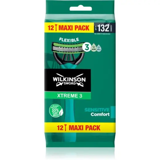 Wilkinson Sword Xtreme 3 Sensitive Comfort Disposable Razors for Men 12 Pieces
