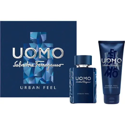 Set Salvatore Ferragamo: Uomo Urban Feel, Eau De Toilette, For Men, 50 ml + Uomo Urban Feel, Shower Gel, For All Skin Types, 50 ml