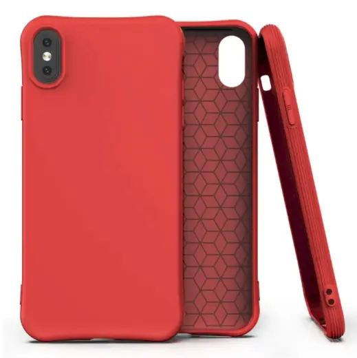Fusion Solaster Back Case Silikona Aizsargapvalks Priekš Apple iPhone X | XS Sarkans