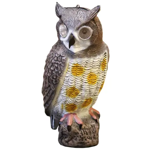 Garden decor Owl 18x18x42cm, with solar light