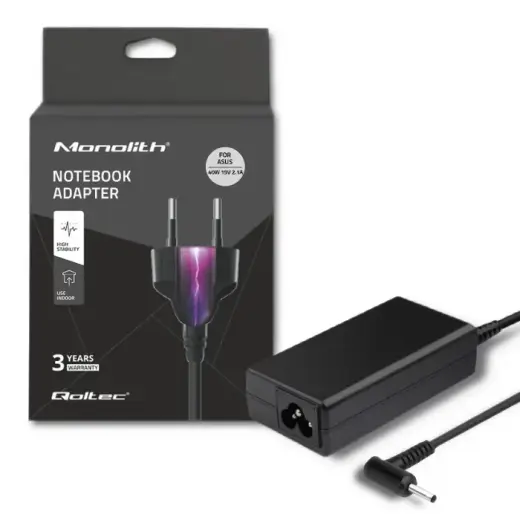 Qoltec Power adapter for laptop Asus 40W | 19V | 2.1A | 2.5*0.7 | +power cable
