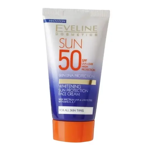 Eveline Cosmetics, Whitening Sun Protection, Hyaluronic Acid, Whitening, Daily, Cream, For Face, SPF 50, 50 ml
