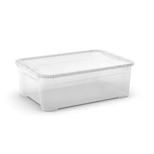Box with lid T Box M 32L 39x55,5x19cm transparent