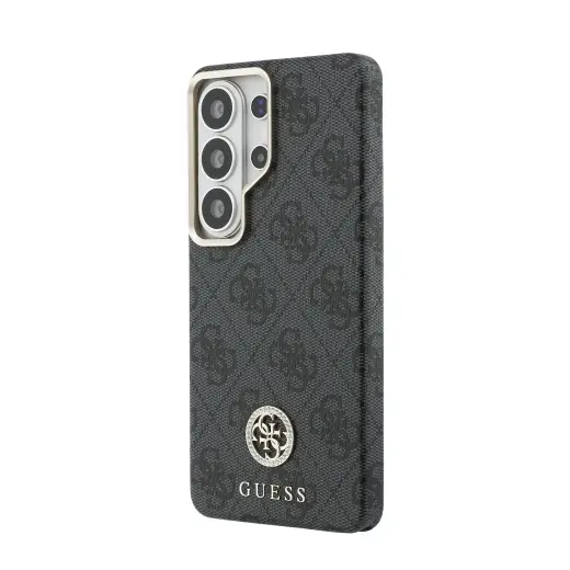 Guess PU Leather 4G Strass Logo Gold Frame telefoni ümbris Samsung Galaxy S26 Ultra (S948) must