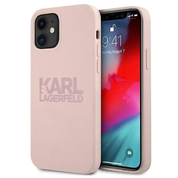 Karl Lagerfeld KLHCP12SSTKLTLP iPhone 12 mini 5,4" Silicone Stack Logo różowy|pink