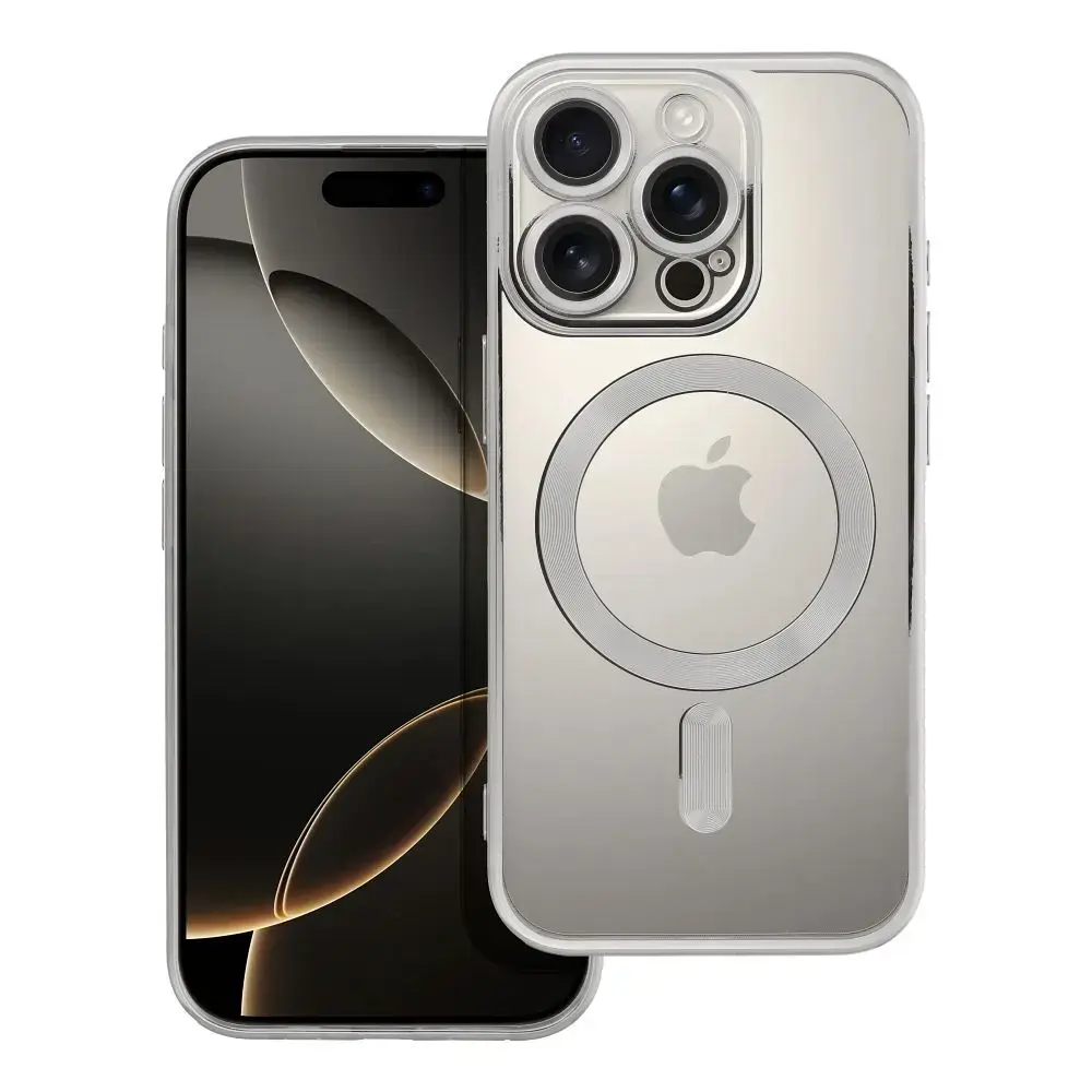 Case for iPhone 16 PRO Electro Mag Cover compatible with MagSafe silver