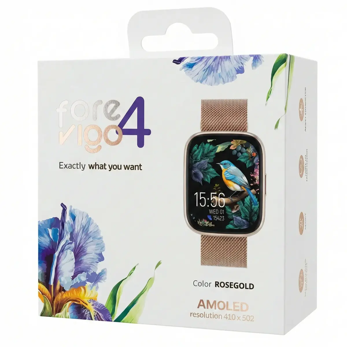 Forever smartwatch SW-330 ForeVigo 4 with charms rose gold