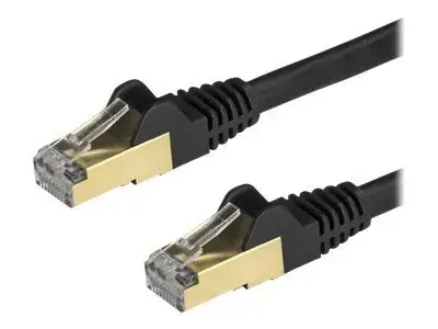 StarTech.com 1.5 m CAT6a Cable - 10Gb RJ45 Ethernet Cable - Snagless CAT6a STP Cord - Copper Wire - Black - patch cable - 1.5 m - black