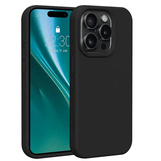 Etteri Silicone telefono dėklas iPhone 15 Pro 6.1 juodas