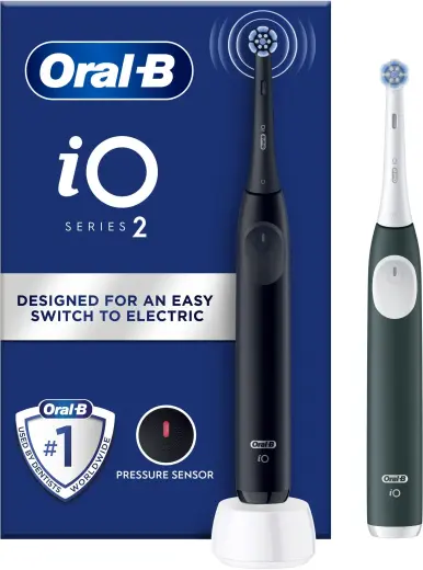 Oral B iO2, 1 pc, Magnetic Toothbrushes for Women, Characteristics: also suitable for people with sensitive teeth and gums removes up to 100% more plaque than a manual toothbrush provides gentle care for your gums and tooth enamel the round head easily cleans even places that are difficult to reach if using a toothbrush with a regular oblong head for professional brushing of teeth long-lasting battery quick-charge How to use: To maintain the same cleaning quality, we recommend replacing the brus