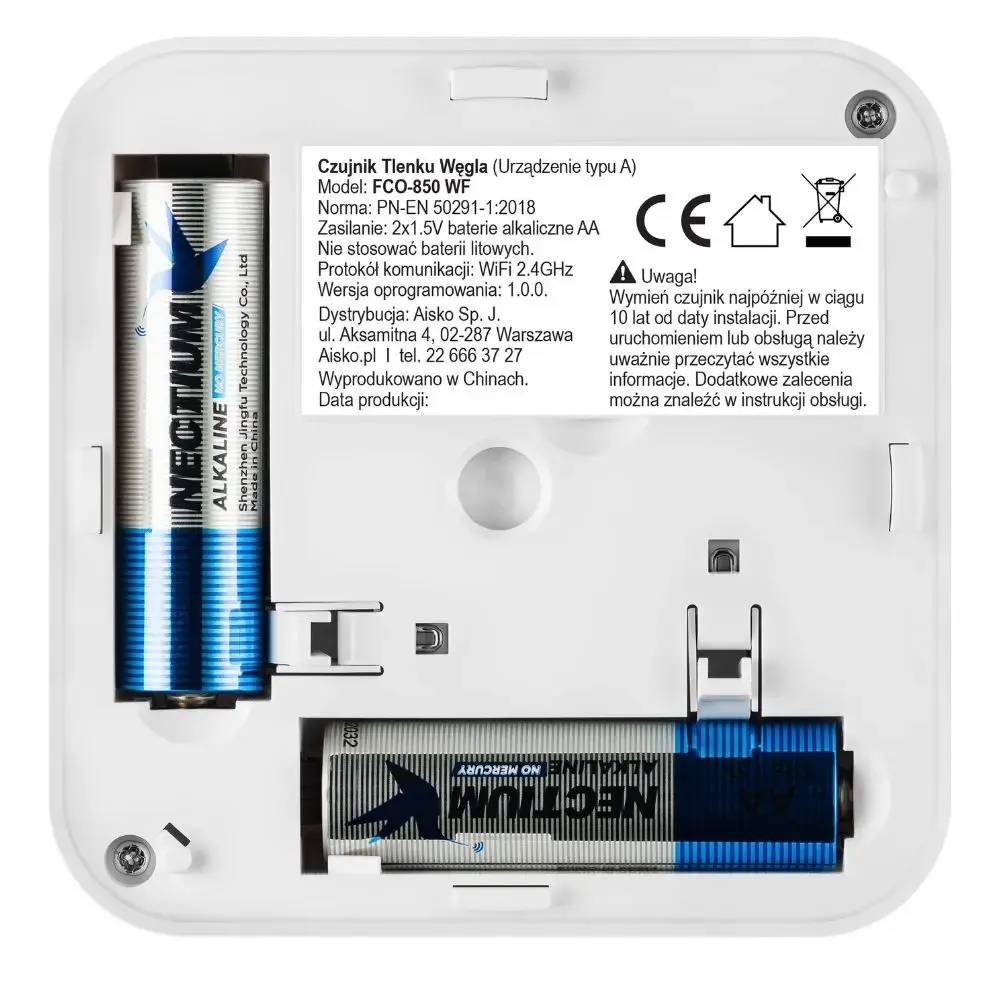 Firesco FCO-850 WF Wi-Fi Carbon Monoxide Detector Tuya Smart Life