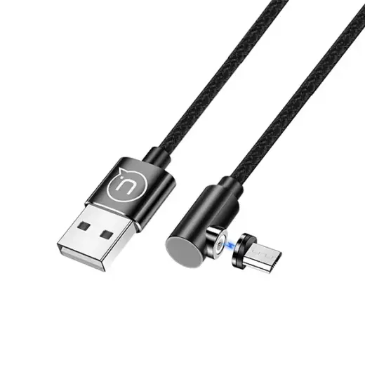 USAMS U54 US-SJ446 duomenų perdavimo ir įkrovimo laidas | USB-A į Micro USB | 1m | juodas