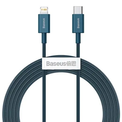 Baseus Superior Series CATLYS-C03 datu pārraides un uzlādes vads | USB-C uz Lightning | 20W | 2m | zils