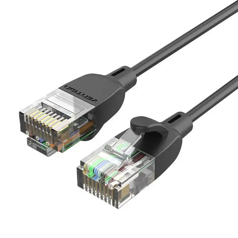 Network Cable UTP CAT6A Vention IBIBF RJ45 Ethernet 10Gbps 1m Black Slim Type