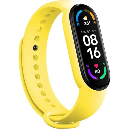 Fusion Accessories wave viedpulksteņa siksniņa priekš Xiaomi Mi Band 5/6 | silikons | dzeltena
