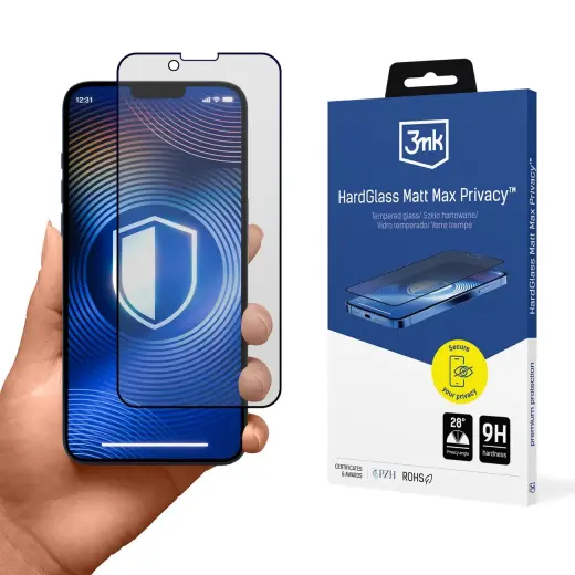 3mk Hardglass Matt Max Privacy Tempered Glass for Apple iPhone 13|13 Pro|14