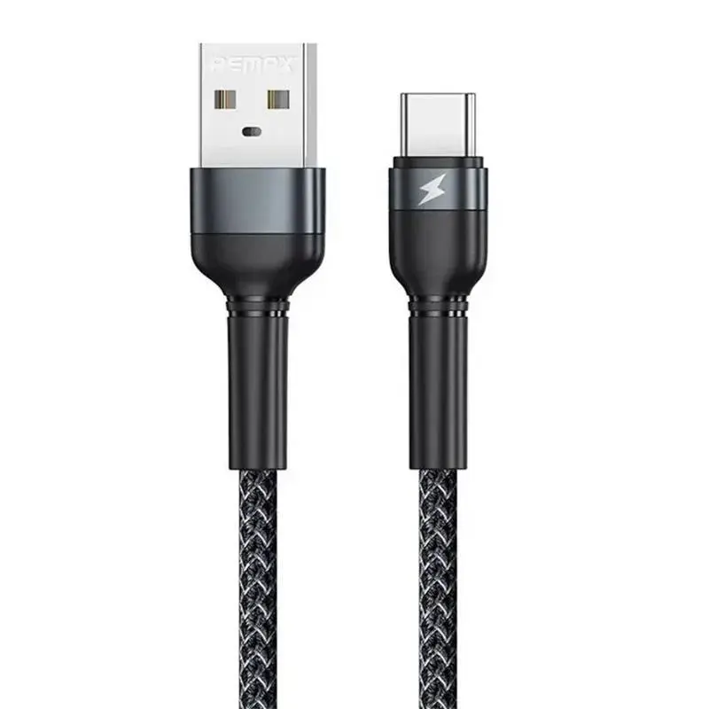Remax USB - USB Type C cable charging data transfer 2,4 A 1 m black (RC-124a black)