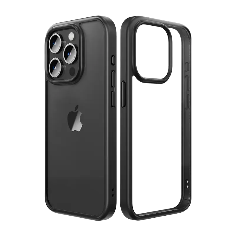 Rock Guard Series Case for Iphone 15 Pro transparent-black