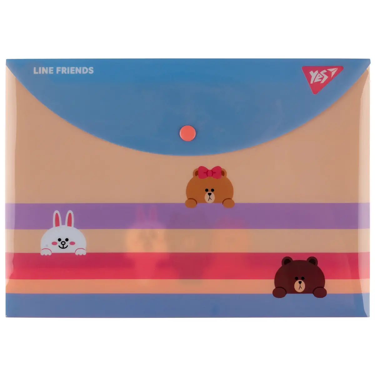 Aplokšņu soma YES Line Friends B5 ar pogu