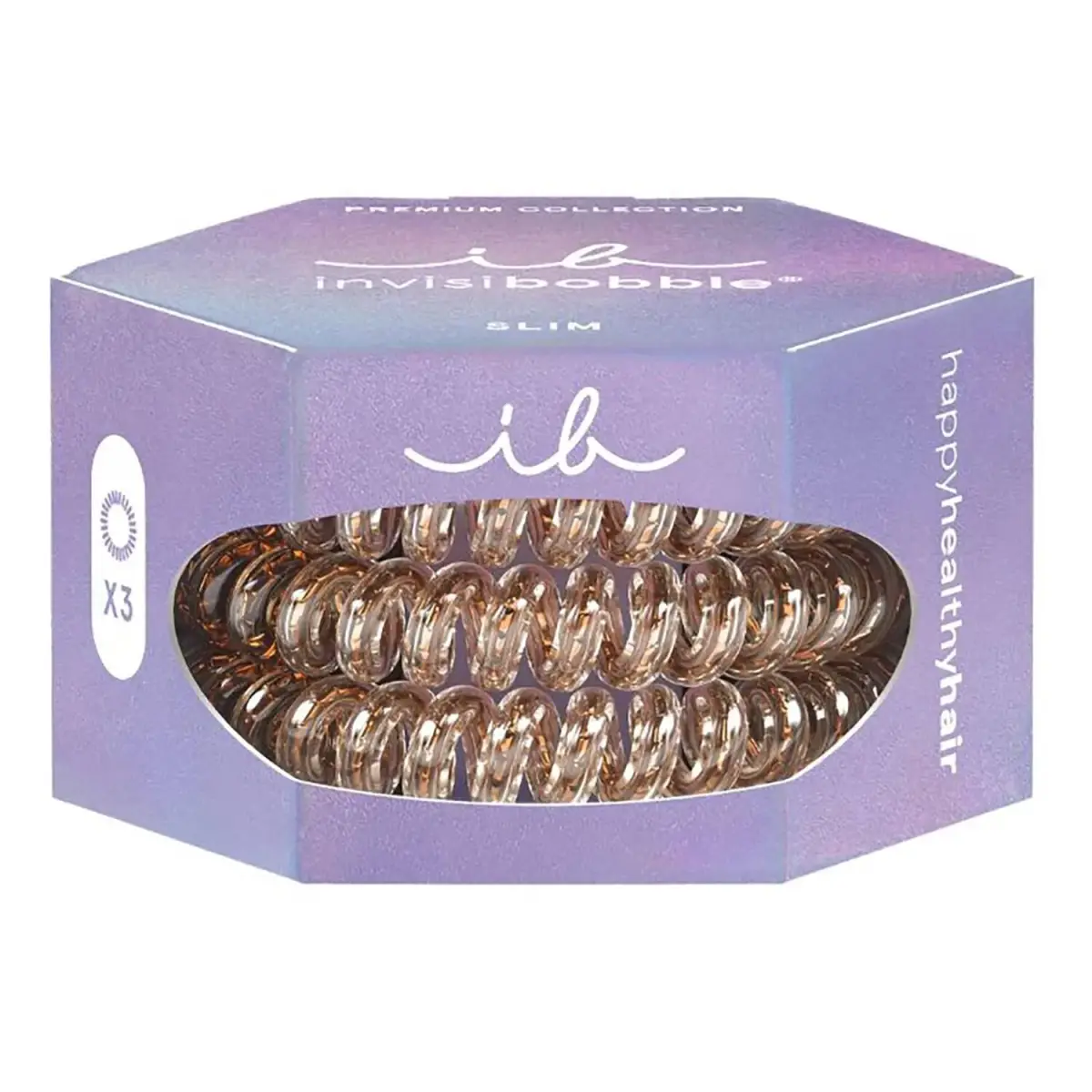 Invisibobble Slim Premium Hair Ties Bronze Me Pretty 3 Piece