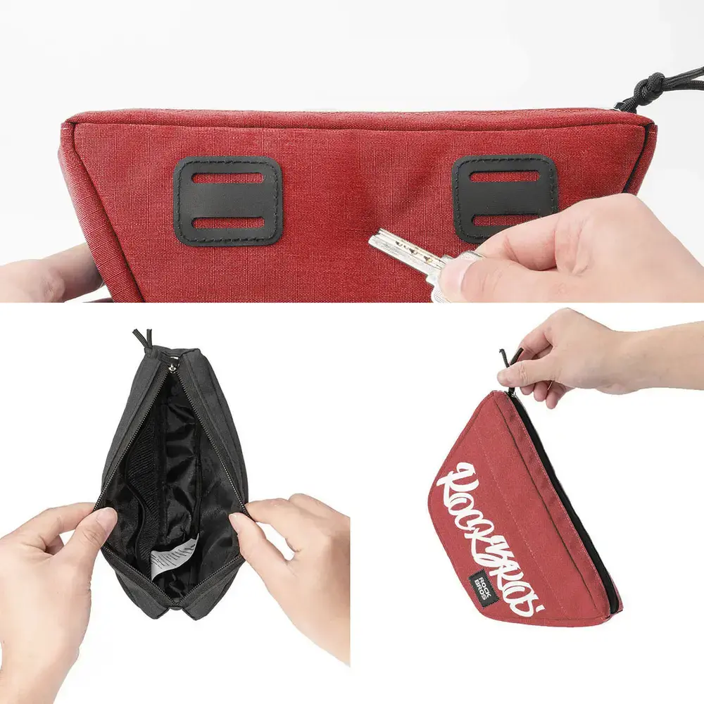 Torba rowerowa Rockbros G011 Flash Journey na kierownicę trapezoidalna 0,7 l - czerwona