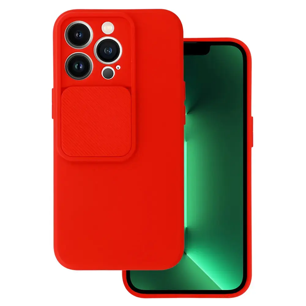 Camshield Soft maciņš telefonam iPhone 13 Pro sarkans (ar kameras aizsargu)