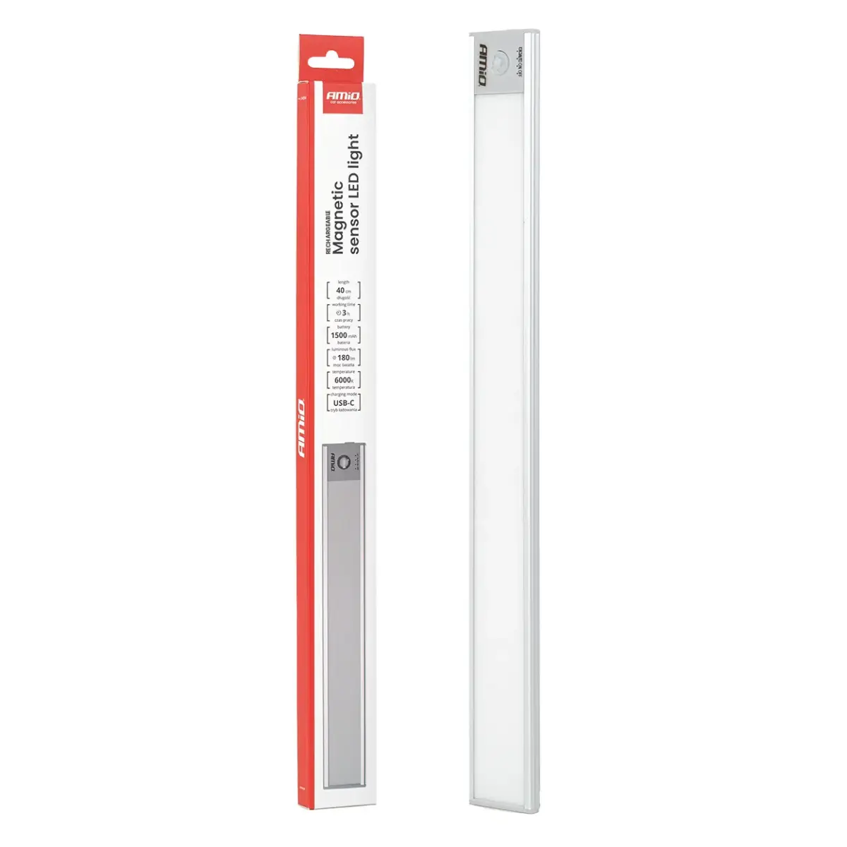 Rechargeable magnetic sensor LED light 2W 1500mAh AMIO-04894